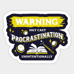 May Cast Procrastination Light Yellow Warning Label Sticker